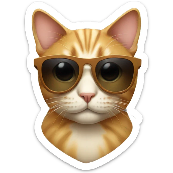 Cat with sunglasses sticker