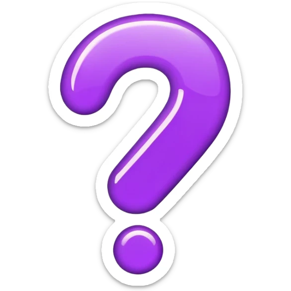 A 2D purple “!” exclamation mark symbol sticker