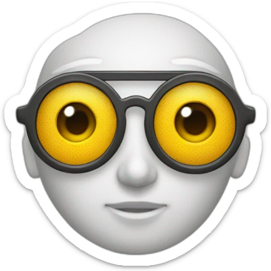 eyes and forehead of a face, wearing glasses made out of planes sticker