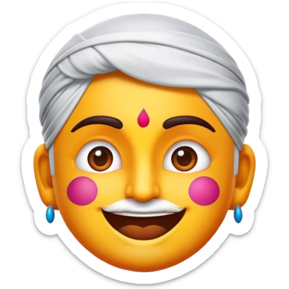 Cinematic Realistic Bollywood Pop Culture Emoji, featuring an energetic portrayal of Indian cinema rendered with dynamic textures and lively, colorful lighting. sticker