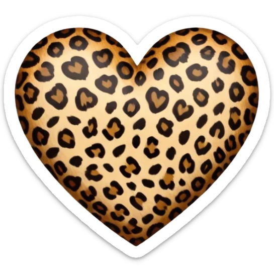 Leopard print heart sticker