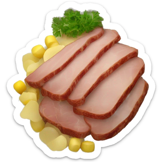 Create an emoji representation of the traditional Ukrainian food "Сало" (salo). This dish typically consists of cured pork fatback, often served sliced and sometimes accompanied by bread, garlic, or pickles. sticker