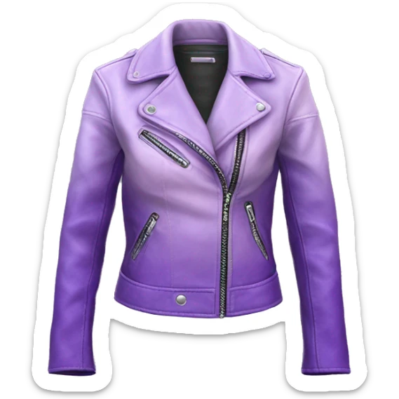 Realistic isolated side view of an open lavender to light purple ombre fashion leather jacket sticker