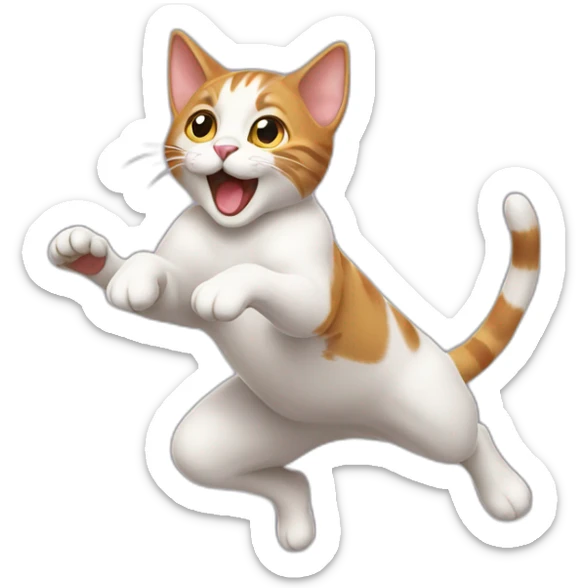 jumping cat sticker