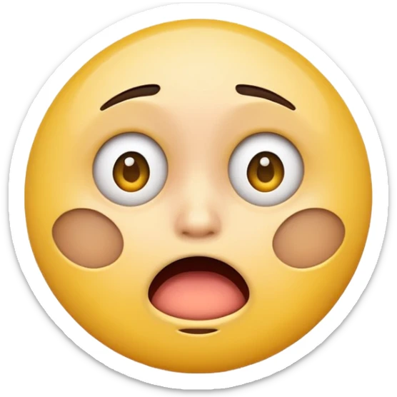 Can you make a shocked face that kinda looks disgusted  make it one of the yellow ones that are circular sticker