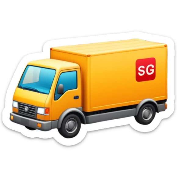 delivery truck with clothing boxes, fashion supply chain theme sticker
