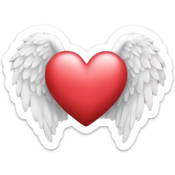 heart with angel wings sticker