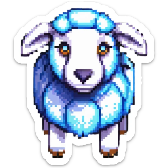 Minecraft sheep made out of square blocks, looks exactly like in the game sticker