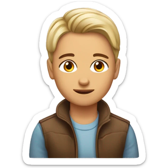 Dziewczyna z brazowymi wlosami i zielonymi oczami sticker