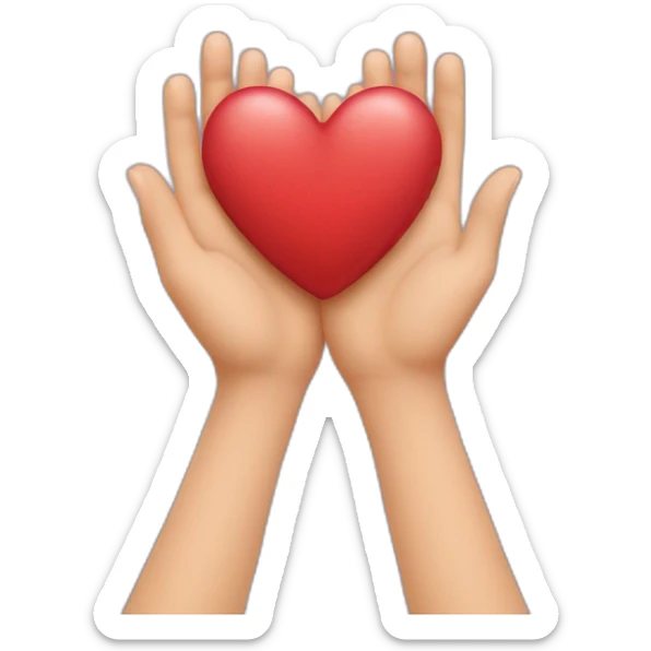 Heart with hands sticker