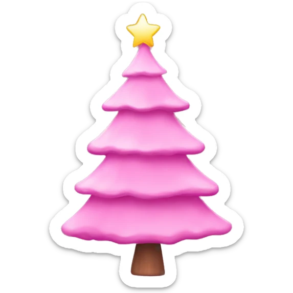 Pink Christmas tree sticker
