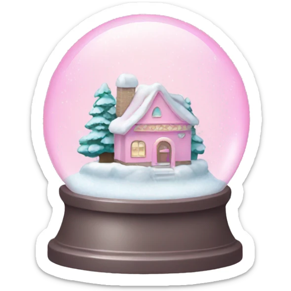 Pastel pink snow globe sticker