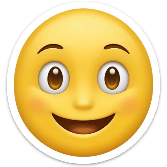 create an like yellow emoji that looks teally relaxed and smiles more on one site than another like one part of the mouth is wider up then the other sticker