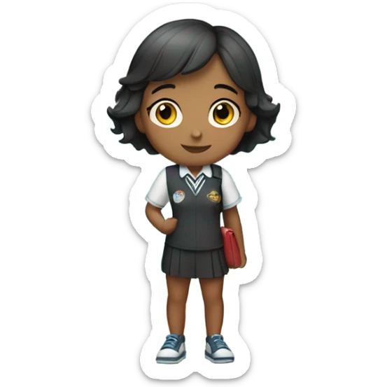 very short haired girl dark hair goes to school and goes swimming sticker