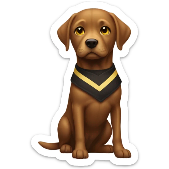 Donald trump with a brown lab dog with a white stripe on chest and yellow eyes  sticker