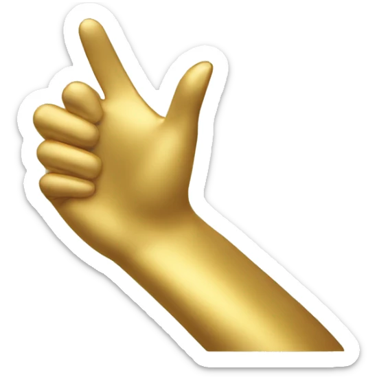 gold girl emoji looking into elbow with other arm pointed up both following a similar horizontal line sticker