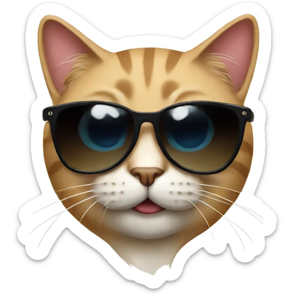 Cat with sunglasses sticker