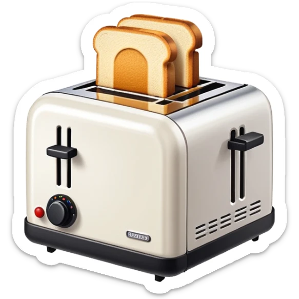 A pixel art emoji of a toaster, rendered in a retro 8-bit style with simple, bold colors. sticker