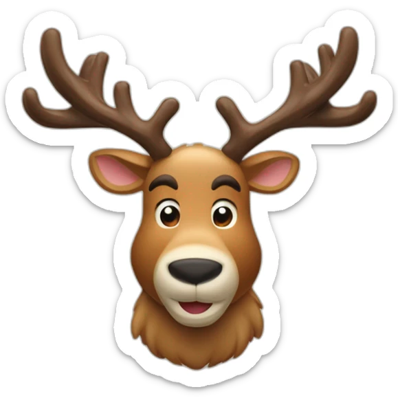 Reindeer schlitz beer hat muscular showing off biceps arms crossed masculine fierce sticker