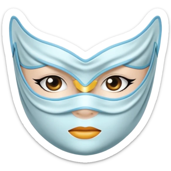 a cloth of white skincare beauty mask pack for face, except on the face, just only product sticker