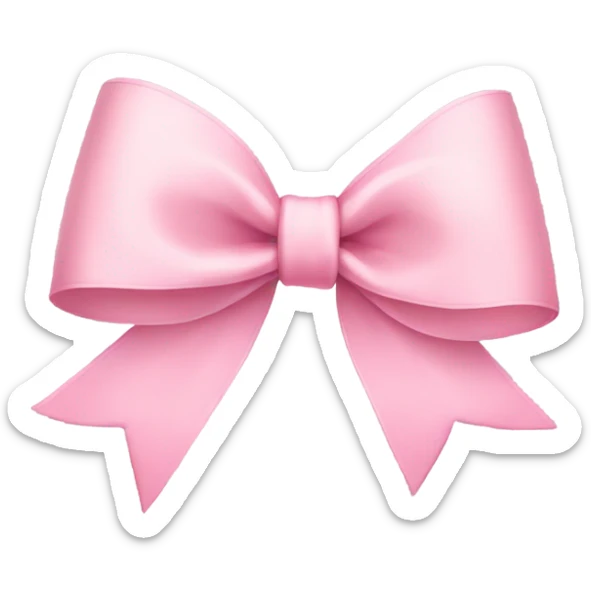 light pink ribbon bow sticker