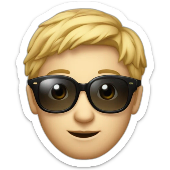 Bobo parisien mâle petite lunette grand coeur sticker