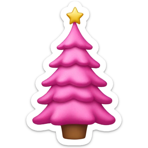 pink christmas tree sticker