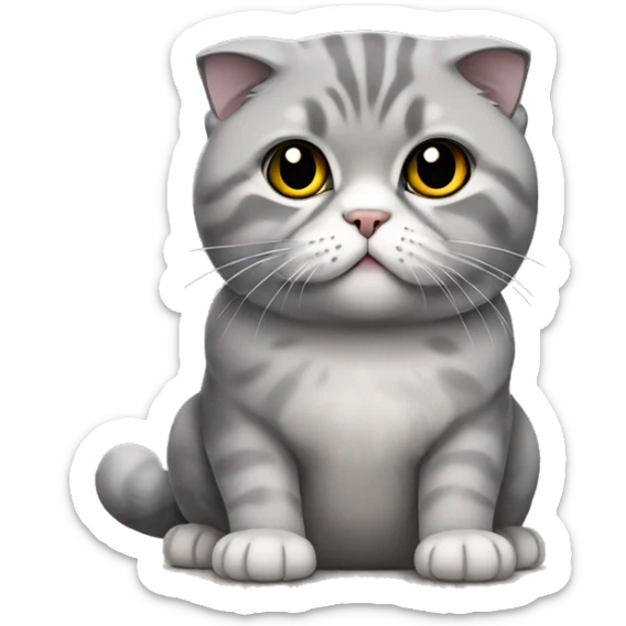 Gray Scottish fold sitting sticker