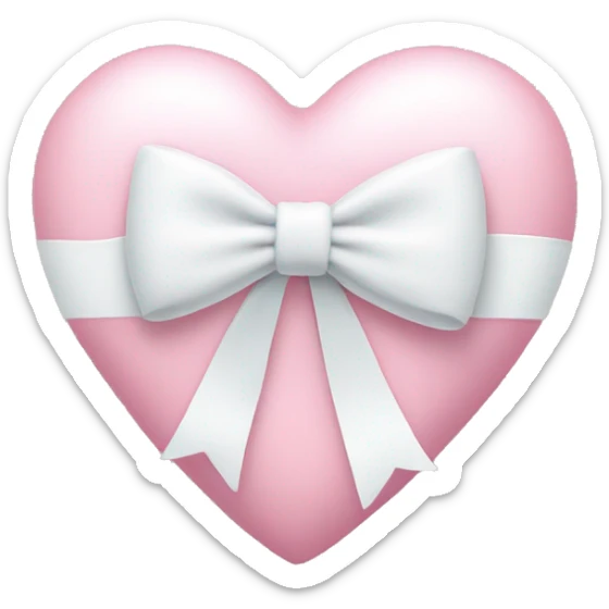 Pastel pink heart with white bow sticker