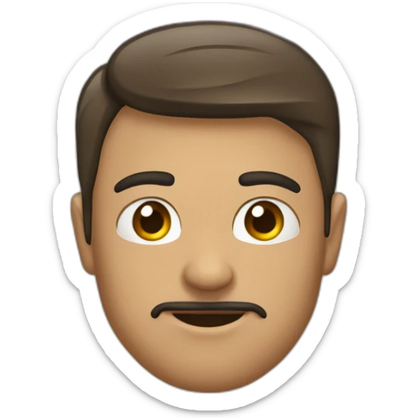 Homme confus avec les sourcils plissé et les yeux presque fermés sticker