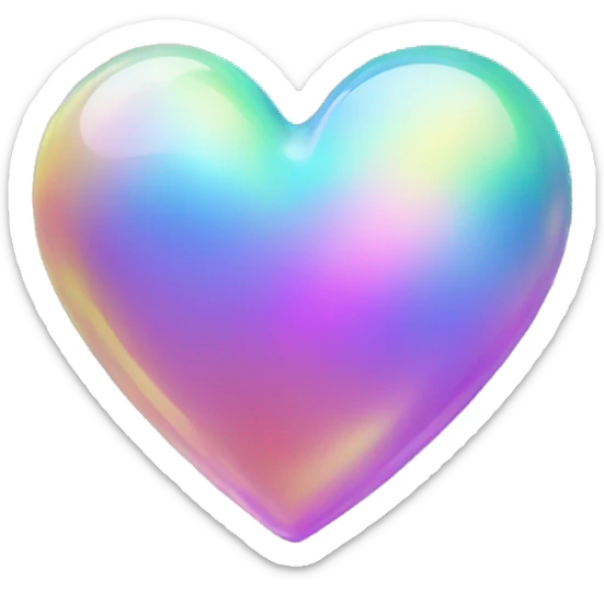 iridescent heart sticker