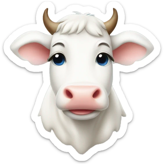 cute white cow sticker