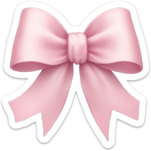 light pink ribbon bow sticker