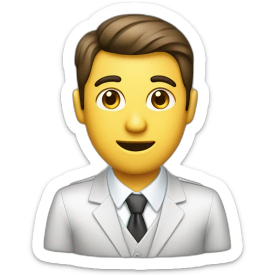 Hombre vesitdo con una laptop haciendo negocios, vestido con traje y corbata sticker