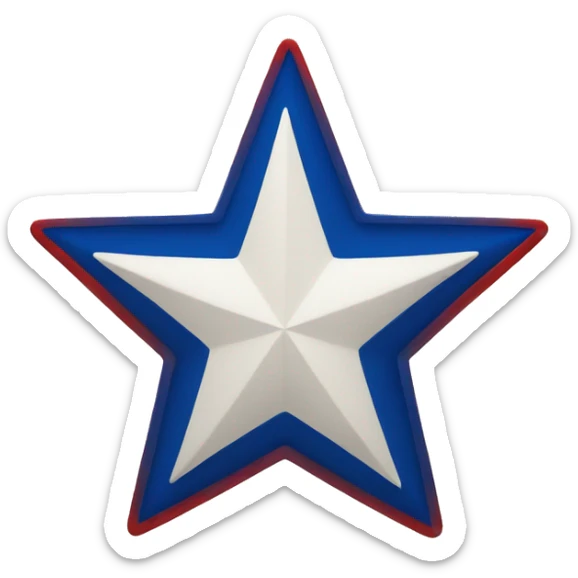 red, white and blue star sticker