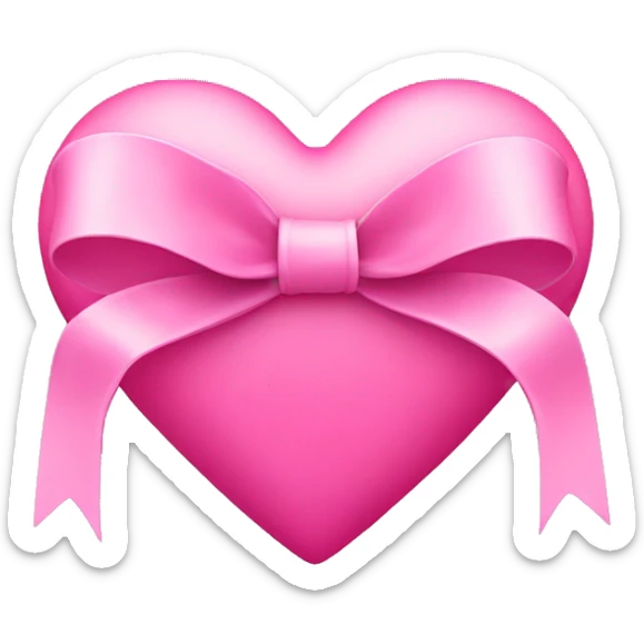 Pink heart with bow sticker