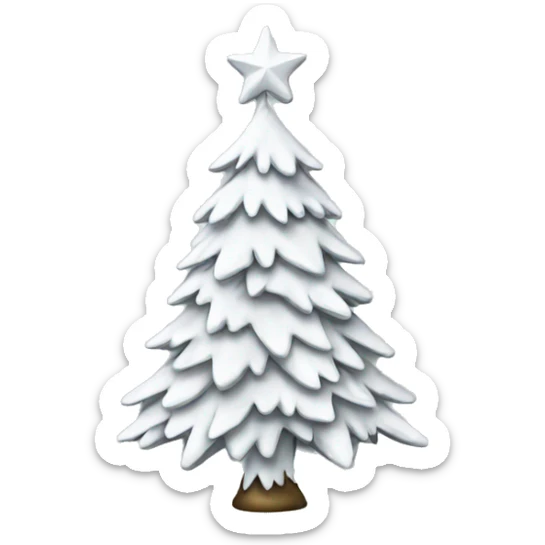 White christmas tree sticker