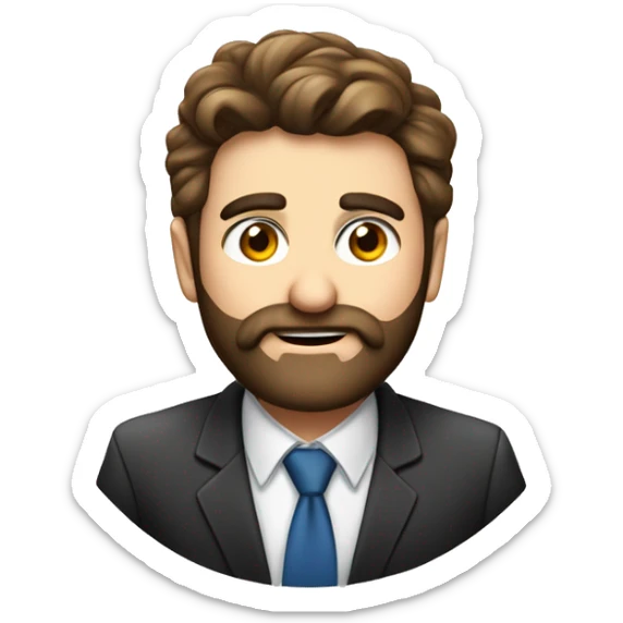 auditor-jovem advogado de barba bem feita curta , olho de mel e meio forte sticker