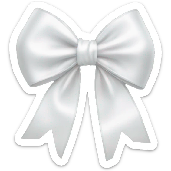 white satin bow sticker