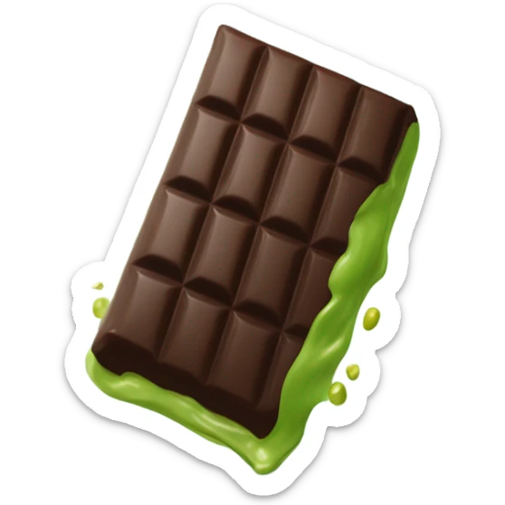 A bar of Dubai chocolate filled with Green pistachio cream sticker