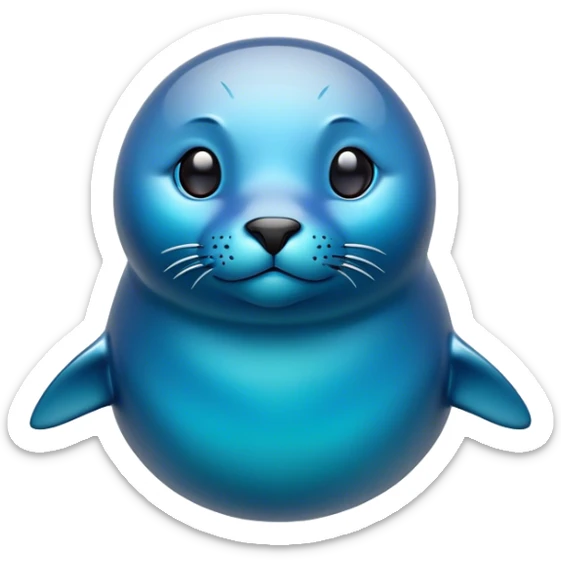 Cinematic Noble Seal Portrait Emoji, Poised and refined, with a sleek, streamlined body adorned in smooth, glossy hues and deep, soulful eyes, Simplified yet sharp and sophisticated features, highly detailed, glowing with a soft, aquatic glow, high shine, intelligent and graceful, stylized with an air of maritime elegance, focused and alert, soft glowing outline, capturing the essence of a watchful ocean guardian that feels as though it could glide out of the screen with effortless authority! sticker