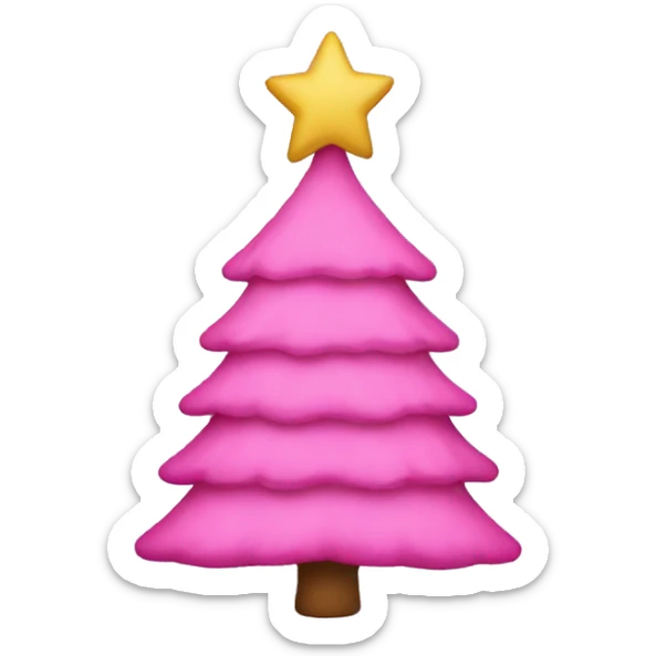 pink christmas tree sticker