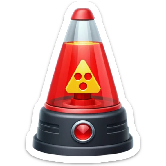 ne maják, ale majáček z auta s blikajícím červeným výstražným světlem sticker