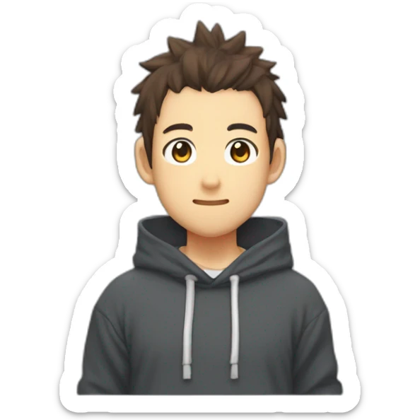 Kazuma de konosuba avec son sweat-shirt du Japon  sticker