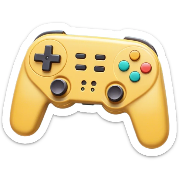 Clash of Clans aesthetic: Cinematic Playful Joy-Con Controllers Portrait Emoji, rendered in a 3D vector-style similar to standard emojis with minimal shading and bold, simplified shapes. A compact, distinct form with signature details, softly glowing with a nostalgic gaming charm. Simplified yet unmistakably iconic, highly detailed and consistent, glowing with a soft radiance and high shine. Stylized with a touch of retro gaming magic and a soft glowing outline, capturing the essence of a beloved gaming relic with a friendly, playful manner! sticker