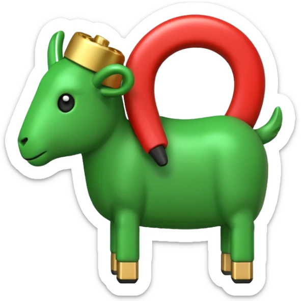 Apple-style 3D emoji of a single green RAM stick, gold connector pins at the bottom, small black memory chips on top, simple and clear design. sticker