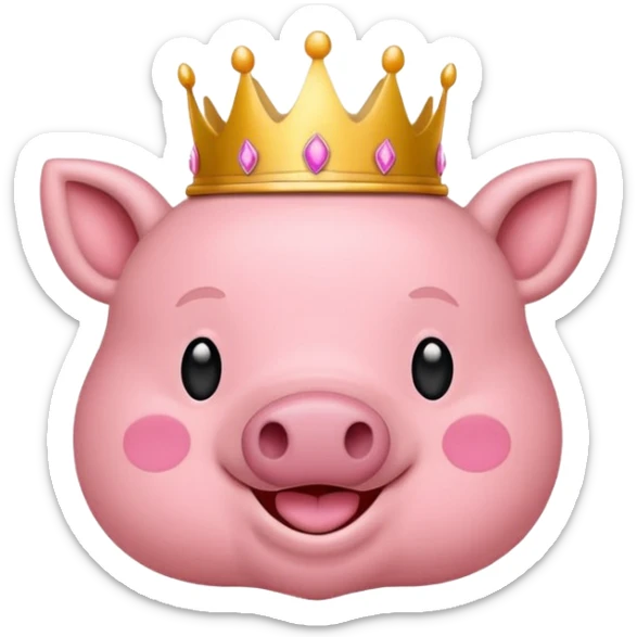 Me gustaría crear un emoji para un logo de mi nombre yeicobvalentino con un cerdito con corona sticker