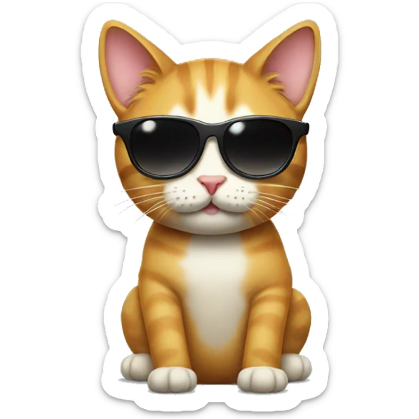 Cat with sunglasses sticker