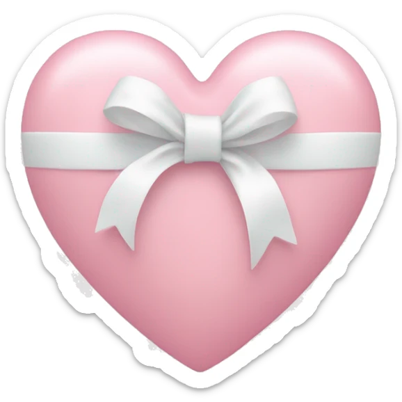 Pastel pink heart with white bow sticker