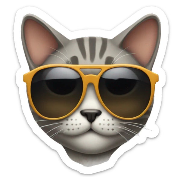 Cat with sunglasses sticker